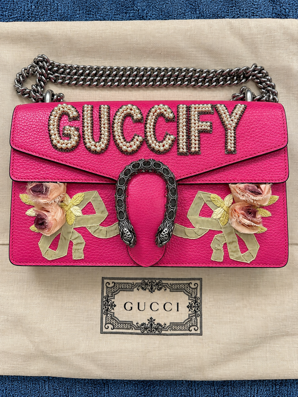 Gucci Dionysus Guccify in pelle rosa