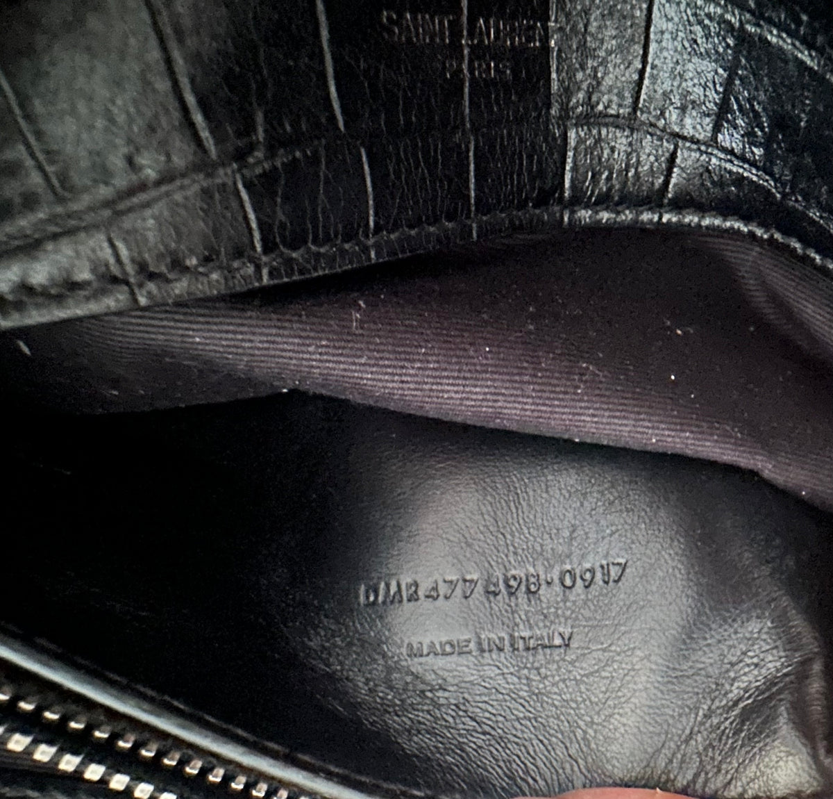 Saint Laurent West Hollywood – Croc Embossed Black