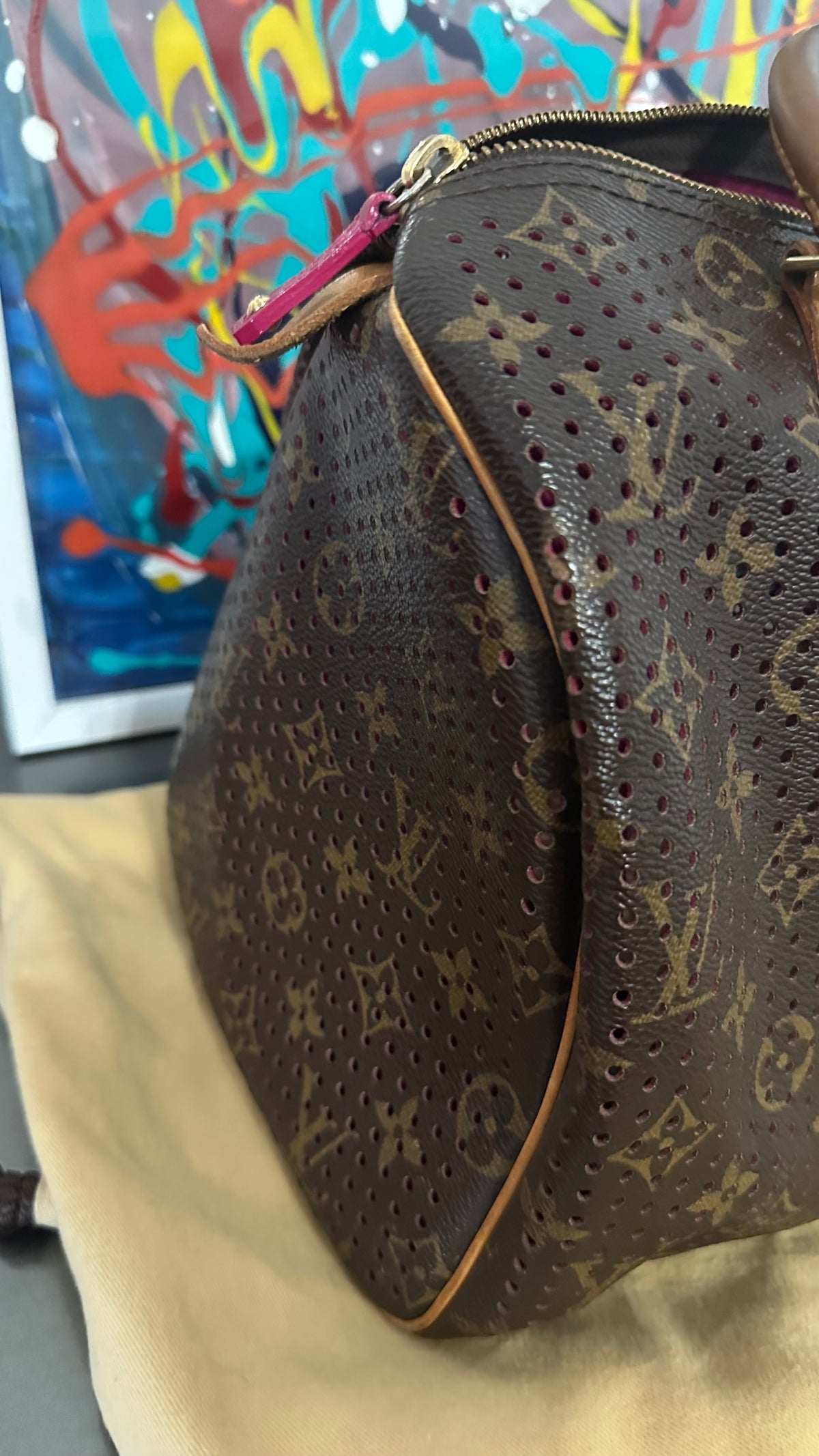 Louis Vuitton Speedy 30 Monogram Perforated Fuchsia