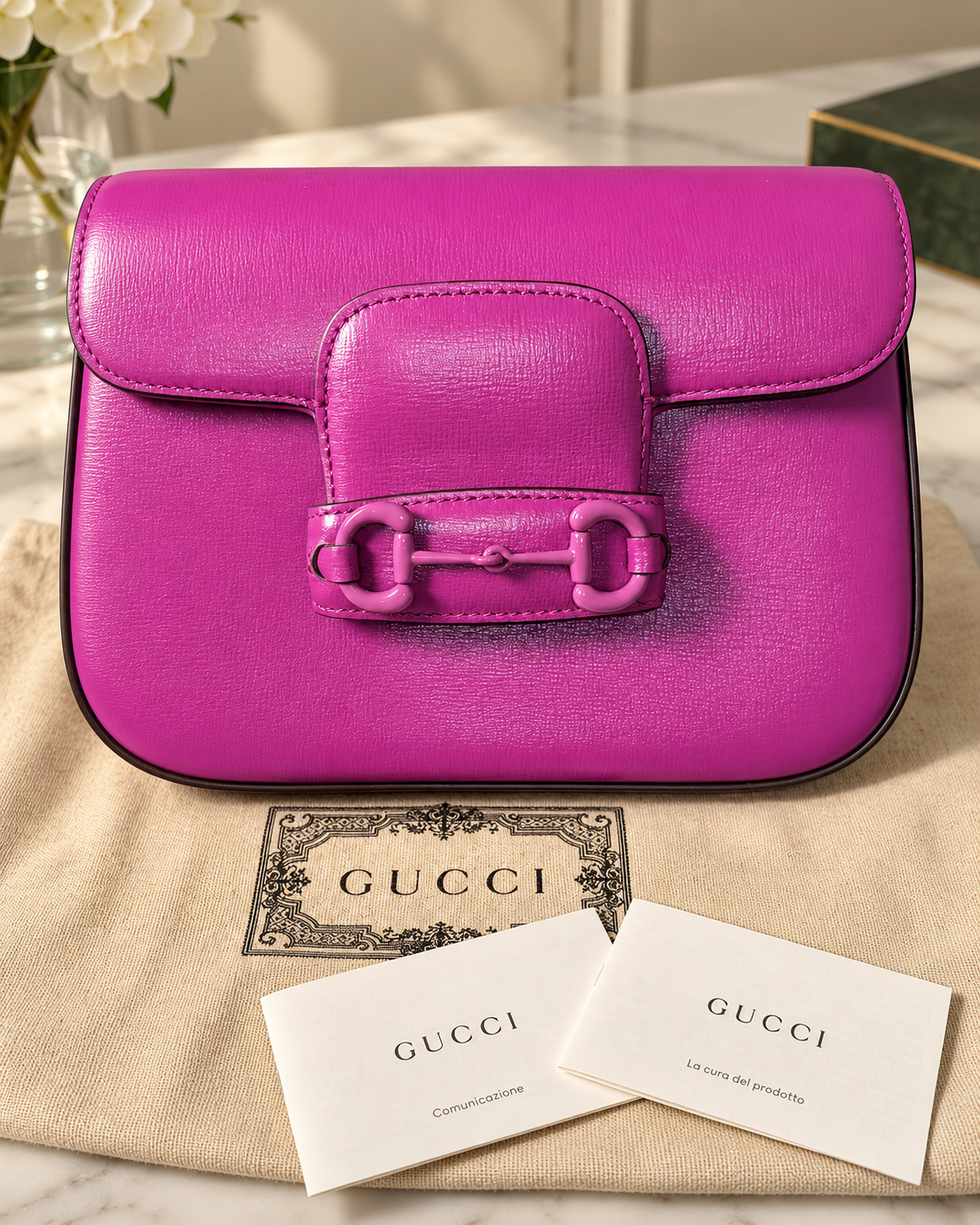 Gucci borsa fucsia Horsebit 1955