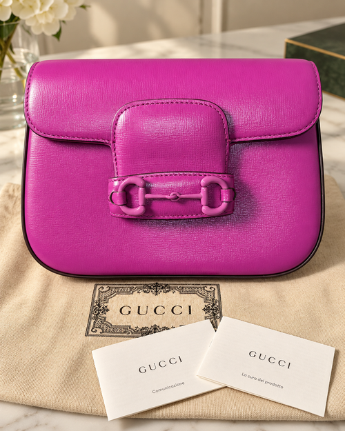 Gucci borsa fucsia Horsebit 1955