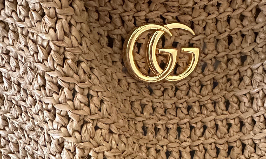 Gucci – Borsa in Rafia con dettagli in pelle
