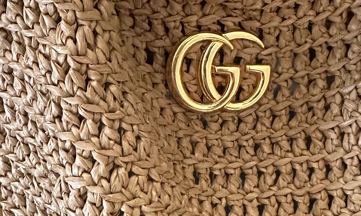 Gucci – Borsa in Rafia con dettagli in pelle