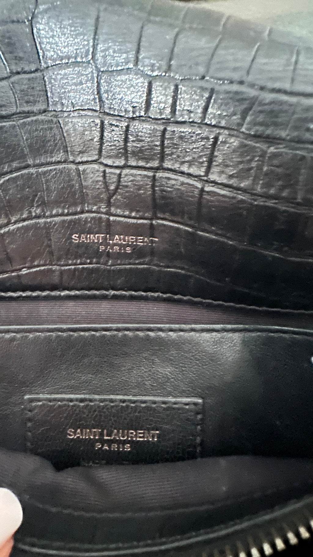 Saint Laurent West Hollywood – Croc Embossed Black