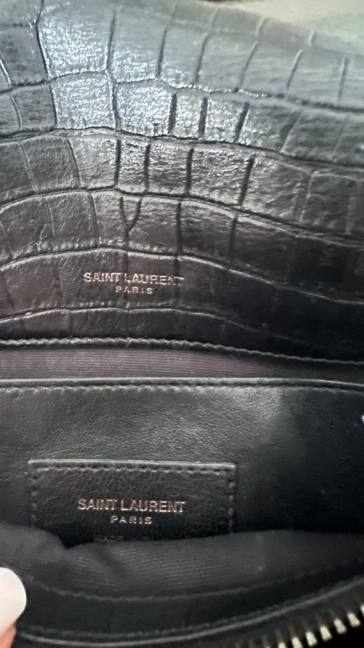 Saint Laurent West Hollywood – Croc Embossed Black