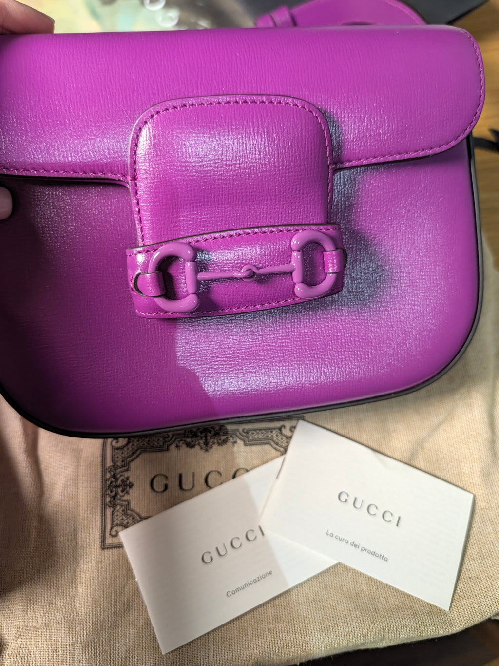 Gucci borsa fucsia Horsebit 1955