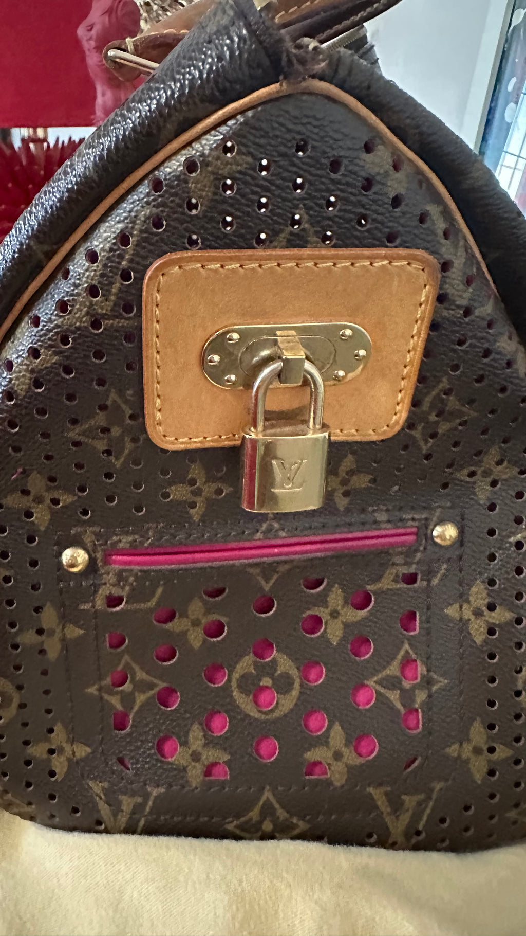 Louis Vuitton Speedy 30 Monogram Perforated Fuchsia