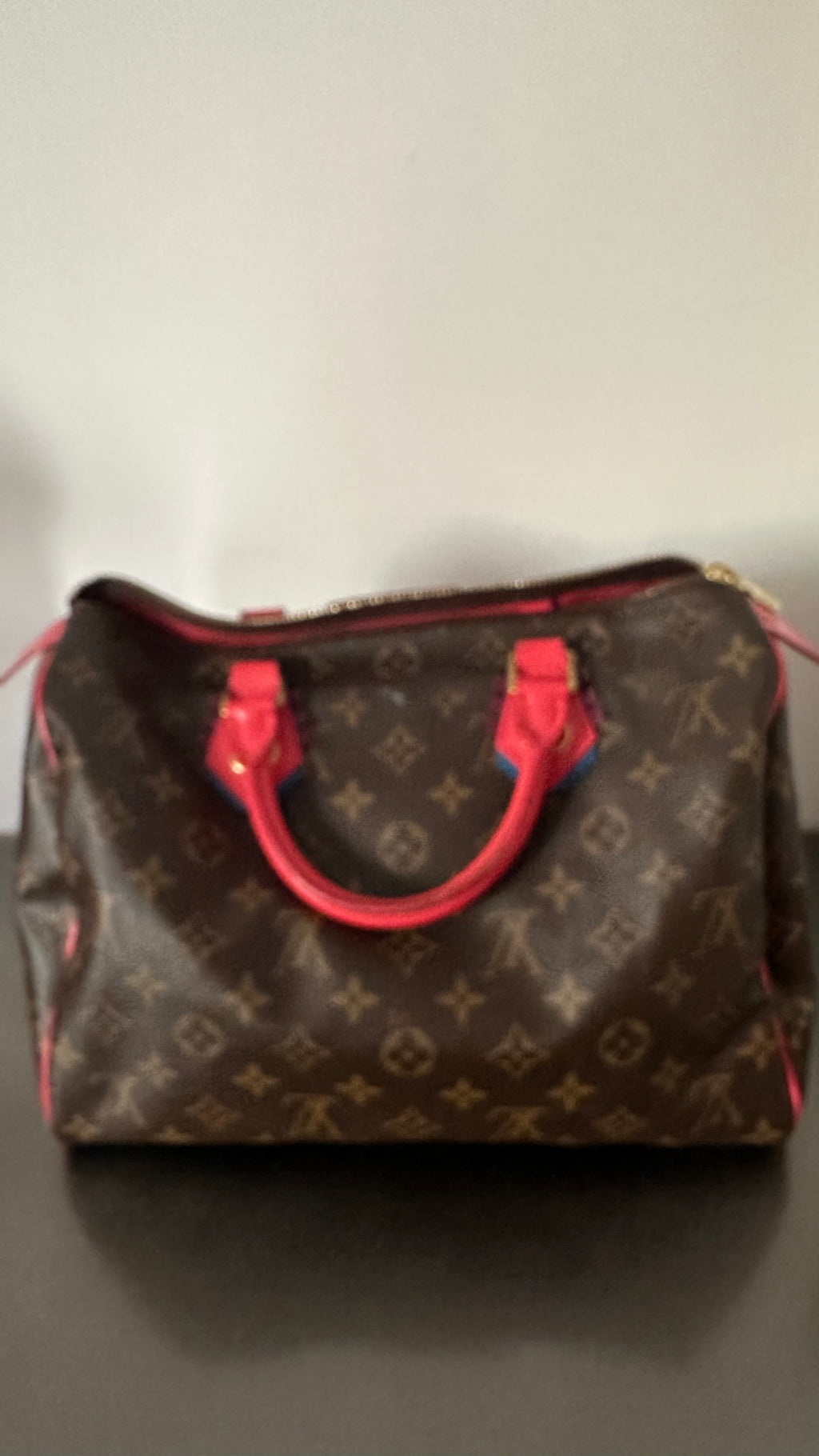 Louis Vuitton Monogram Totem Speedy 30 in the limited-edition "Flamingo"