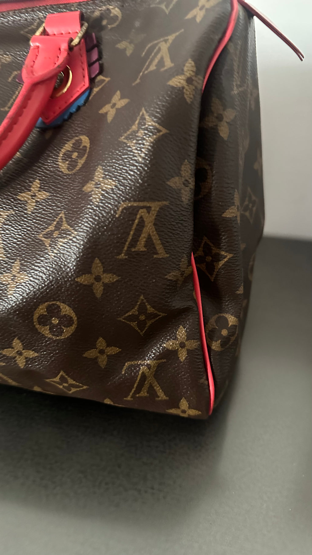 Louis Vuitton Monogram Totem Speedy 30 in the limited-edition "Flamingo"
