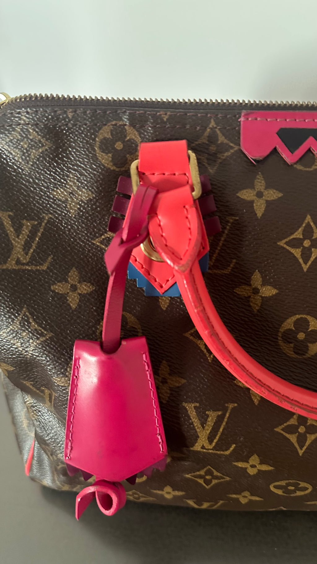 Louis Vuitton Monogram Totem Speedy 30 in the limited-edition "Flamingo"