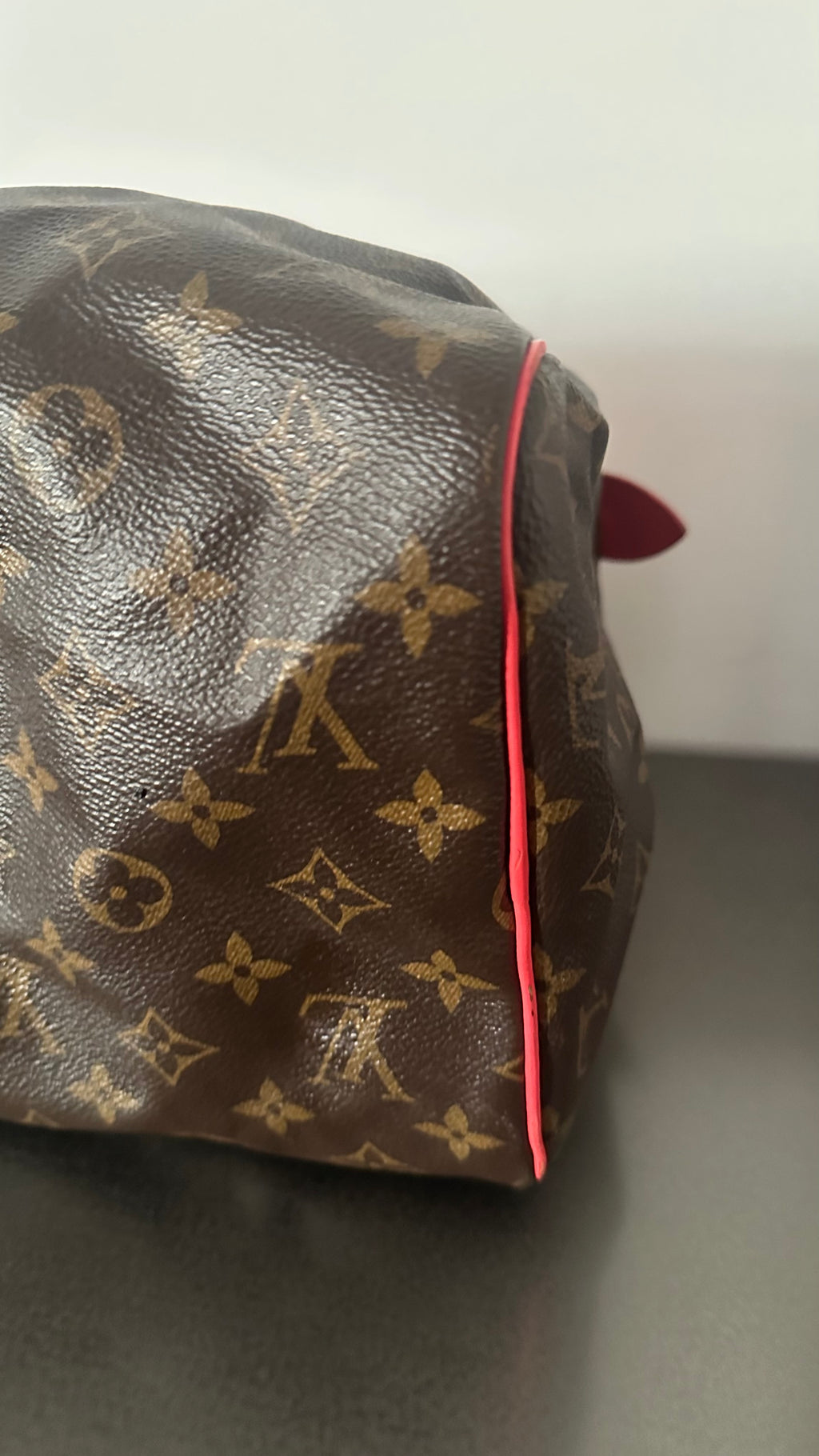 Louis Vuitton Monogram Totem Speedy 30 in the limited-edition "Flamingo"