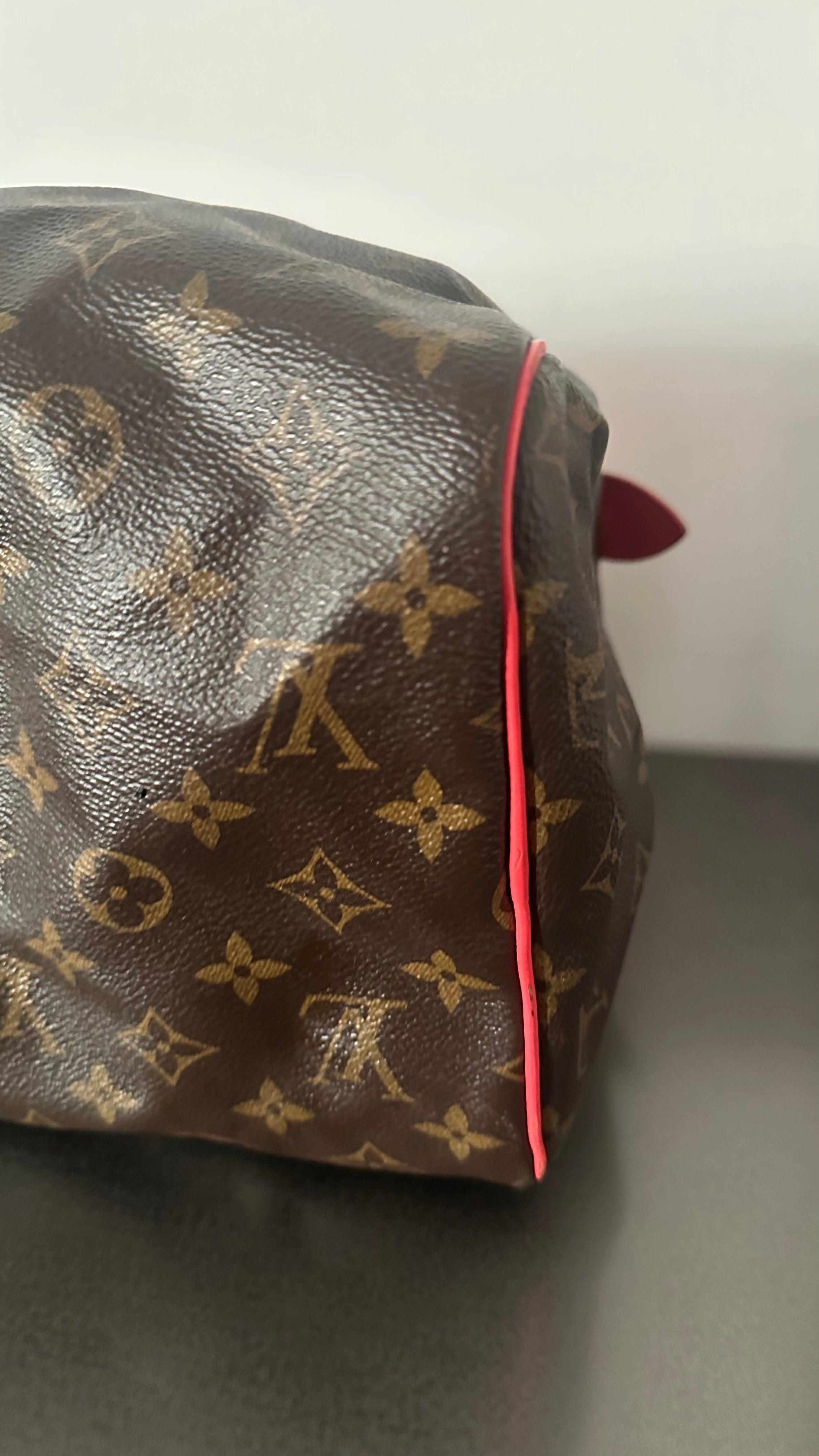 Louis Vuitton Monogram Totem Speedy 30 in the limited-edition "Flamingo"