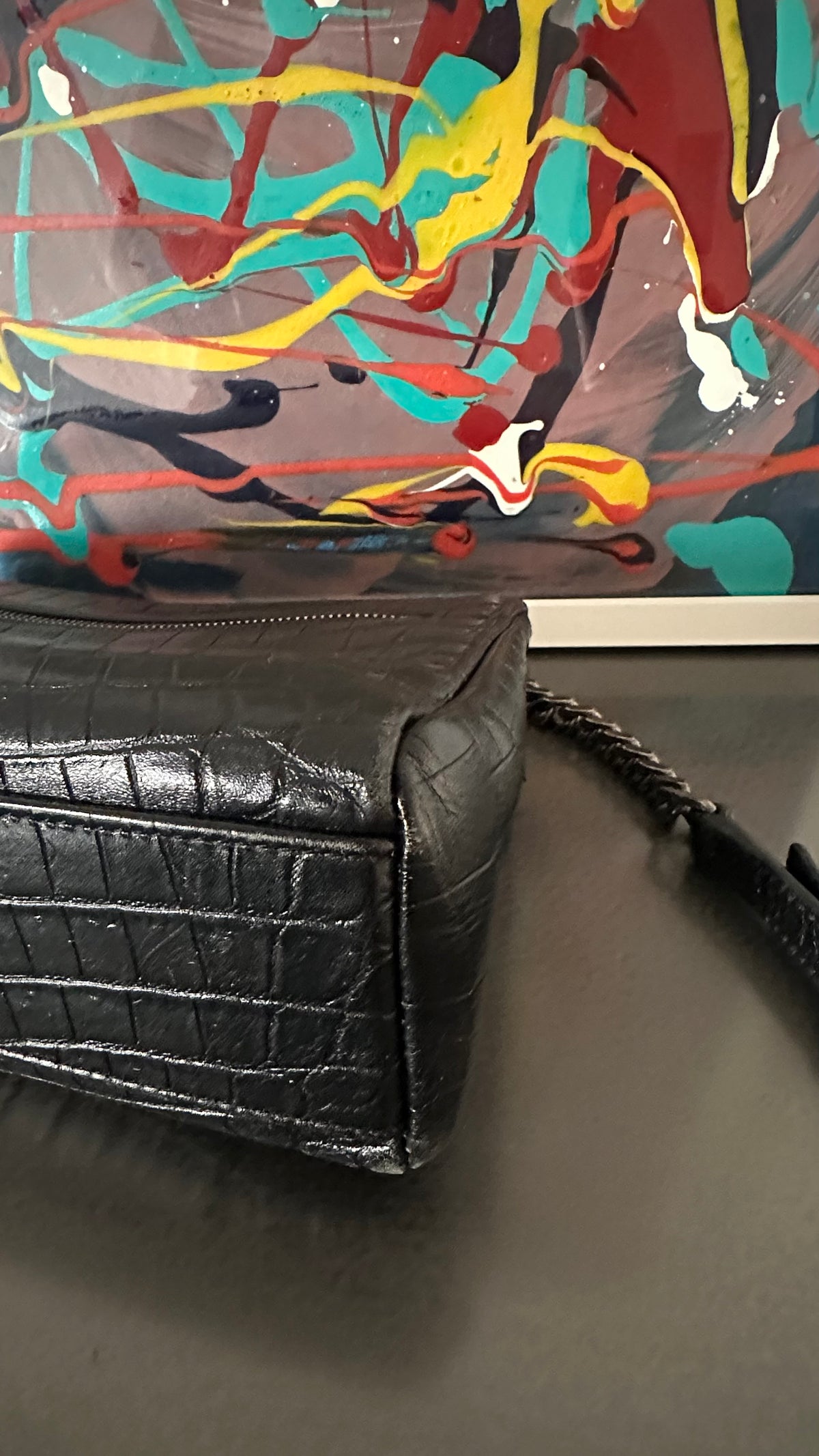 Saint Laurent West Hollywood – Croc Embossed Black
