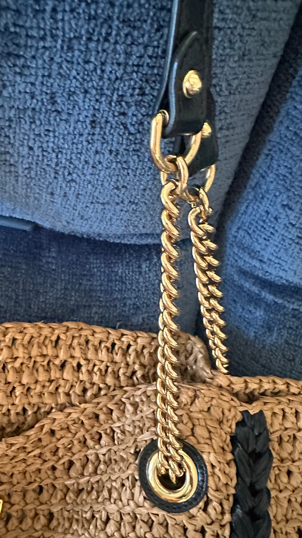 Gucci – Borsa in Rafia con dettagli in pelle