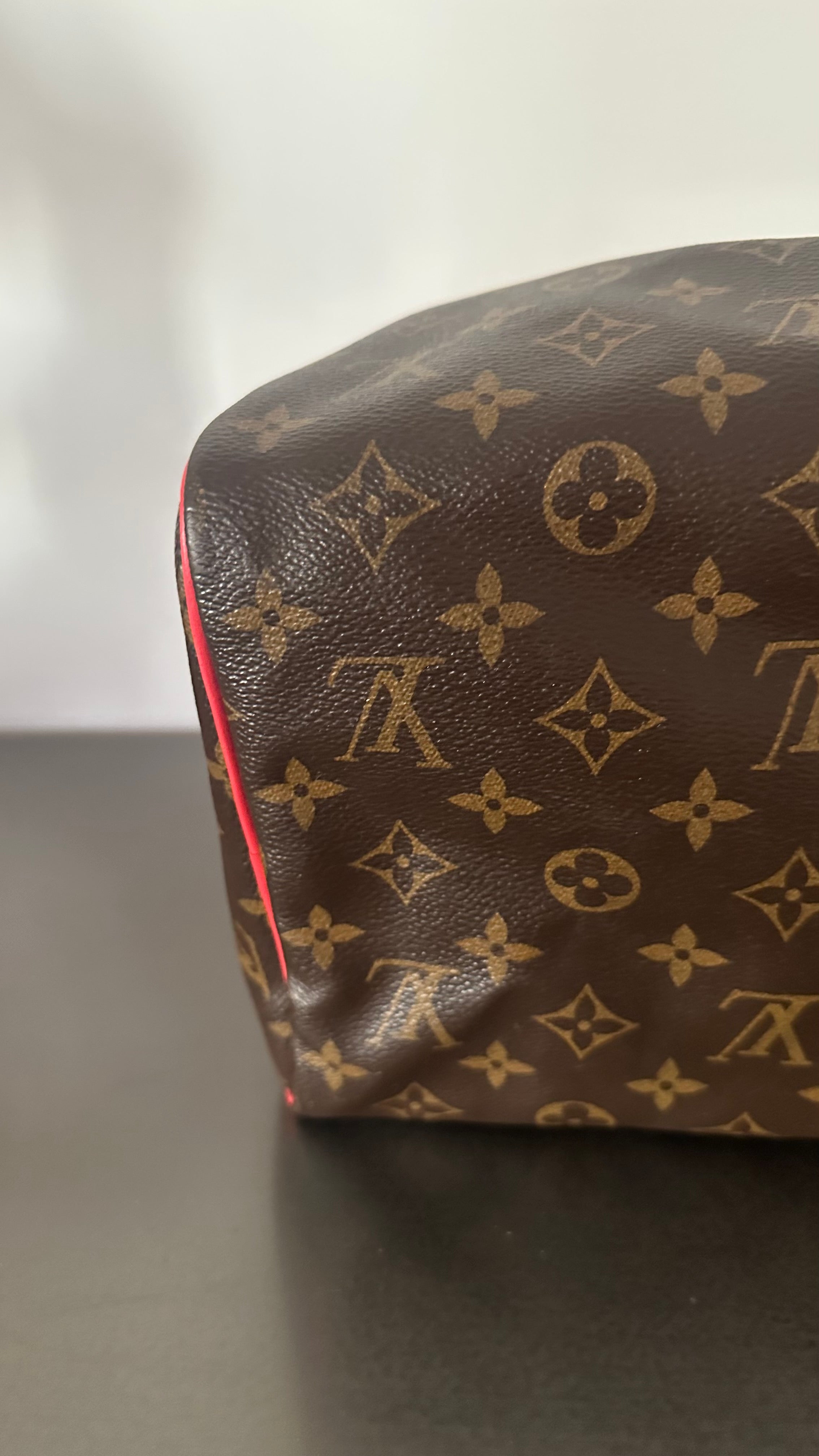 Louis Vuitton Monogram Totem Speedy 30 in the limited-edition "Flamingo"