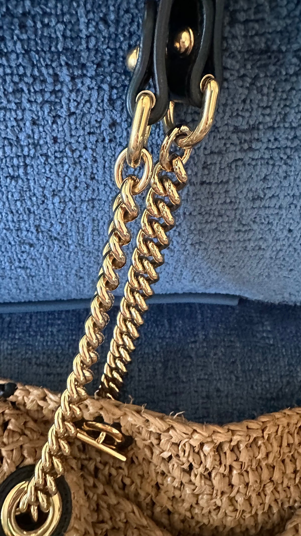 Gucci – Borsa in Rafia con dettagli in pelle