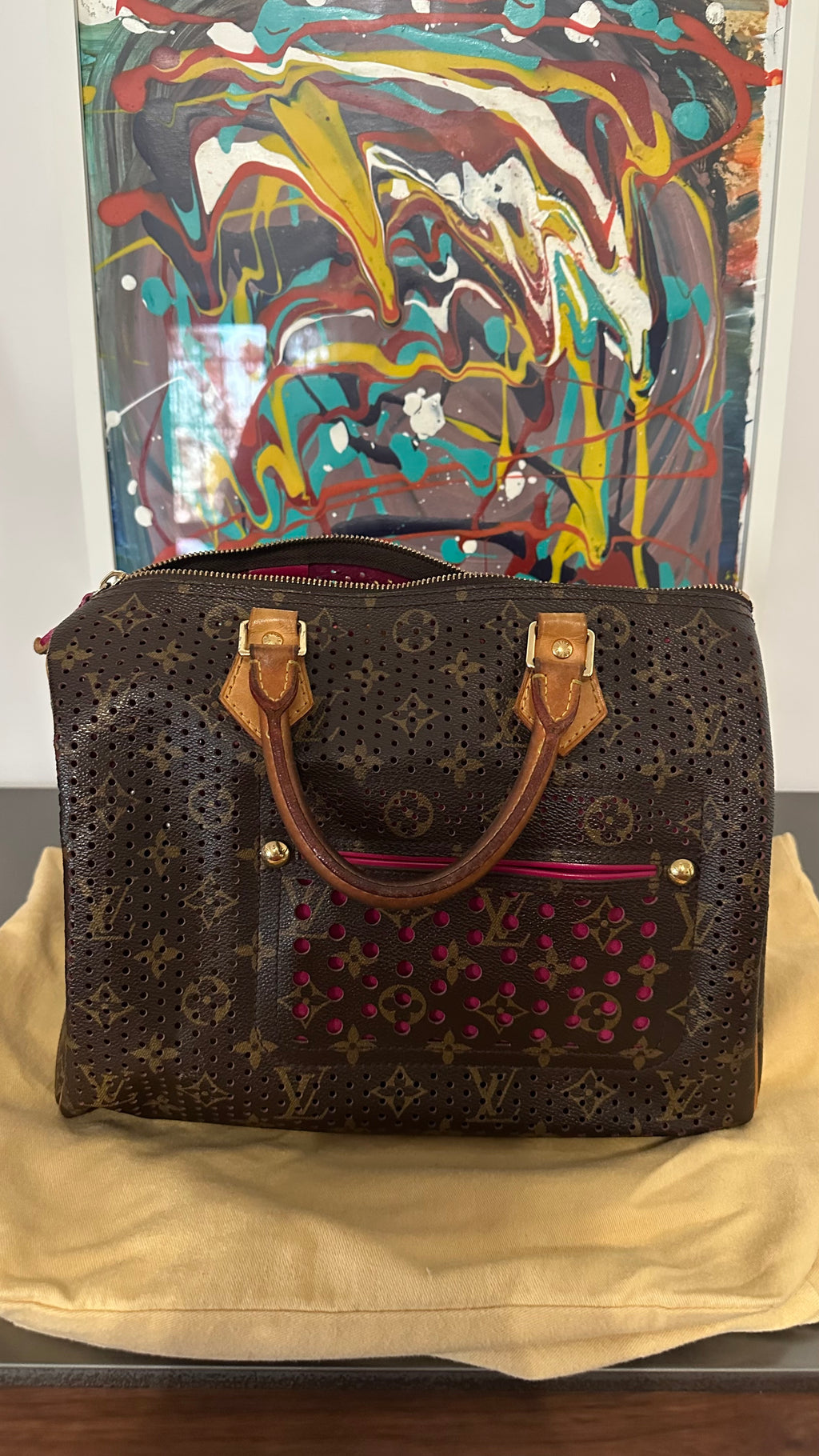 Louis Vuitton Speedy 30 Monogram Perforated Fuchsia