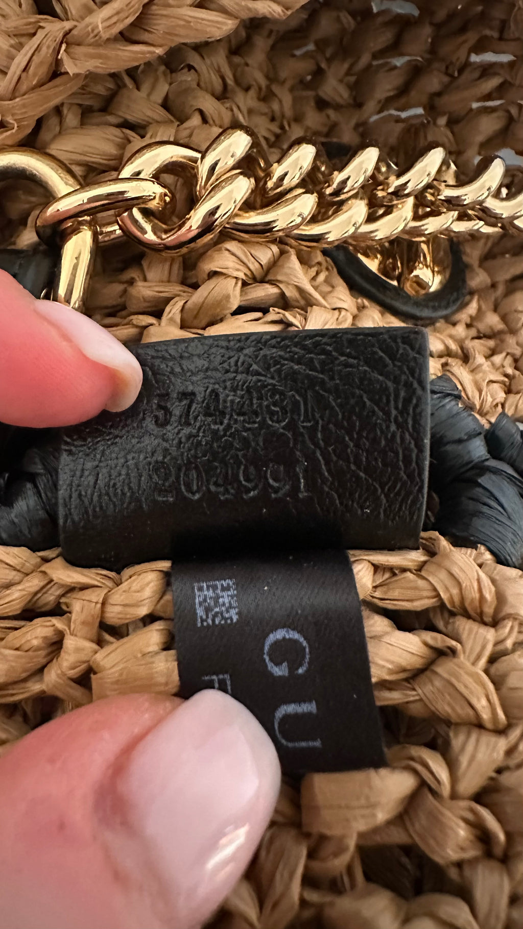 Gucci – Borsa in Rafia con dettagli in pelle