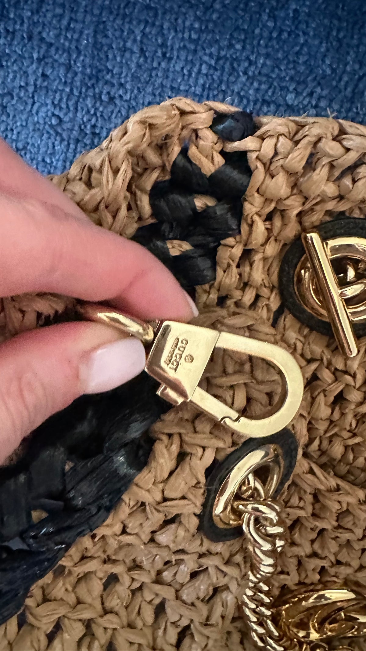 Gucci – Borsa in Rafia con dettagli in pelle