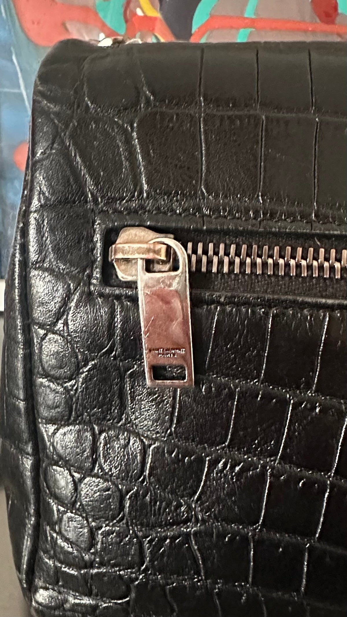 Saint Laurent West Hollywood – Croc Embossed Black
