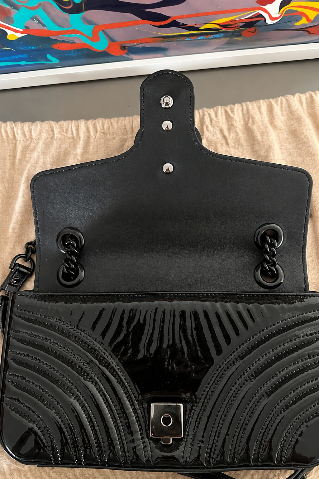 Gucci GG Marmont in vernice nera