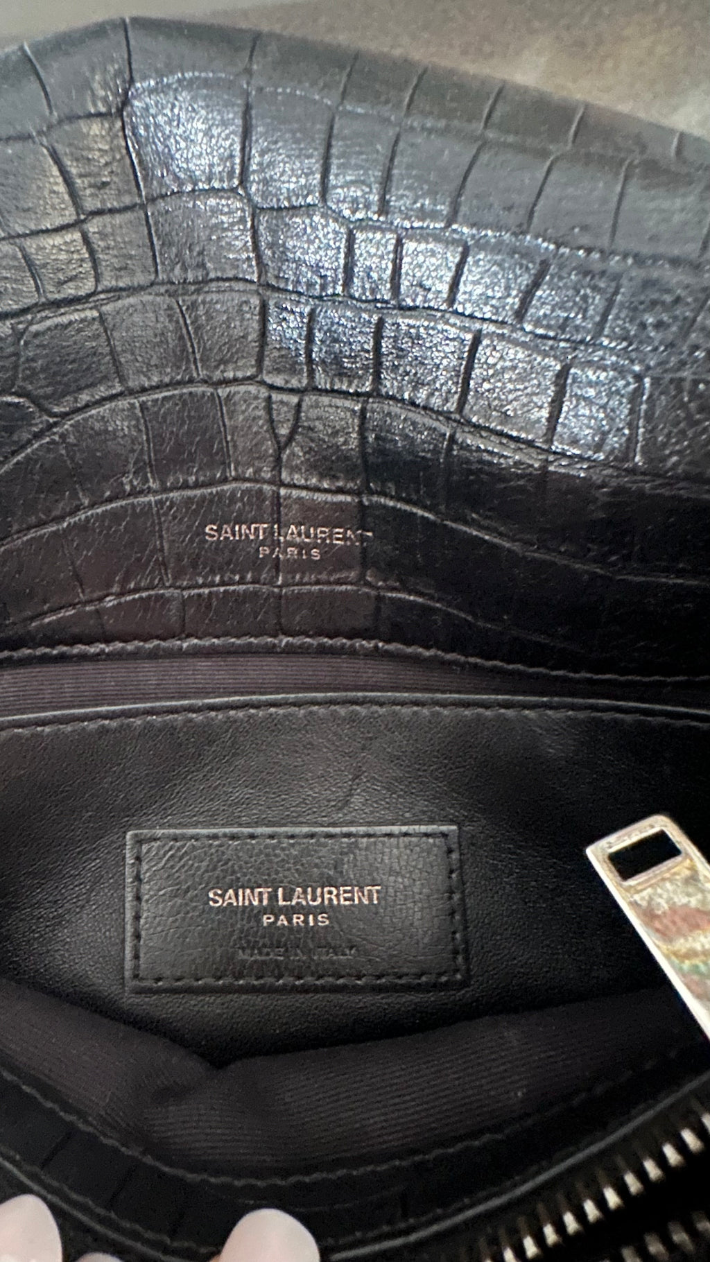Saint Laurent West Hollywood – Croc Embossed Black